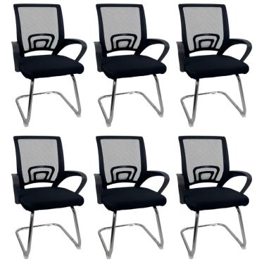 Imagem de  Kit 6 Cadeiras de Escritório Begônia Oficial Fixa