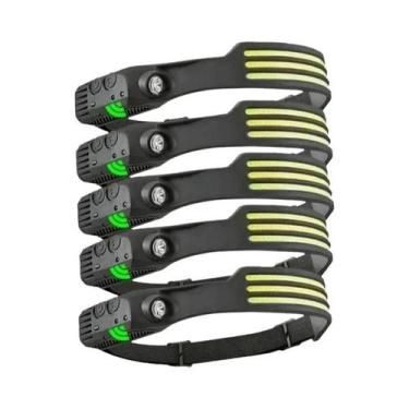 Imagem de Lanterna De Cabeça LED COB Recarregável Com Indução USB E Bateria Inte