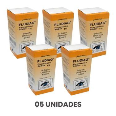 Imagem de Kit 5 Unidades Fludiag (fluoresceina Sódica) 1% Colírio - Oftalmopharm