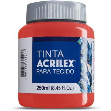 Imagem de Tinta para Tecido Fosca 250ML Vermelho Vivo Pacote com 03 - Acrilex