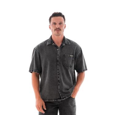 Imagem de Camisa Jeans Masculina Arauto Oversized Black-Masculino