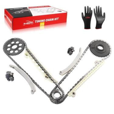 Imagem de YA-MAYPAY Kits de corrente de distribuição com roda dentada de eixo de cames compatíveis com Explorer SOHC V8 4.6L 2001-2004 e Mustang SOHC V8 4.6L OEM # 1L2Z6K297AA 4R3Z6M256CC