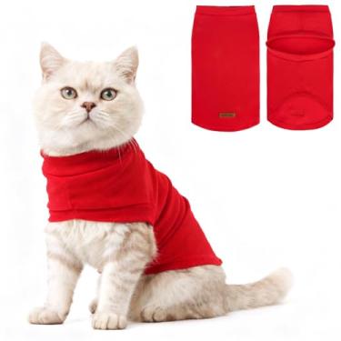 Imagem de EXPAWLORER Suéter macio para gatos – Suéteres apenas para gatos, roupas quentes para gatinhos, casaco para animais de estimação de outono e inverno, moletom de lã também para filhotes de cachorro