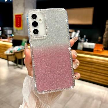 Imagem de Capa com glitter para Samsung Galaxy S25 S24 S23 S22 A06 A16 A26 A36 A56 A05s A15 A25 A35 A55 A14 A24 A34 A54 5G, capa protetora, PT, SZ, rosa, para Galaxy S20 FE