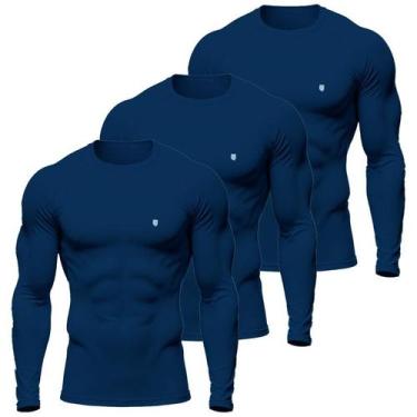 Imagem de Kit 3 Camisa Térmica Masculina UV Segunda Pele Protação Solar 50+ Mang