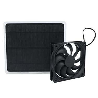 Imagem de Painel Solar de Silício monocristalino 10W com Ventilador Porta USB para RV Estufa Casa Cães Galinha Camping Resfriamento