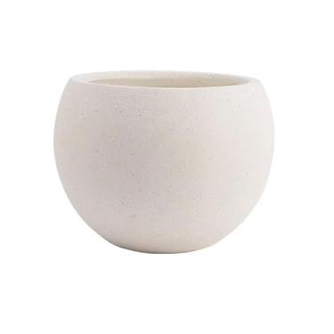 Imagem de KHUTRW3D Vaso de plantas bege grande calibre redondo de argila de magnésio para decoração de varanda, sala de estar, cozinha, jardim, piso, ambientes internos e externos