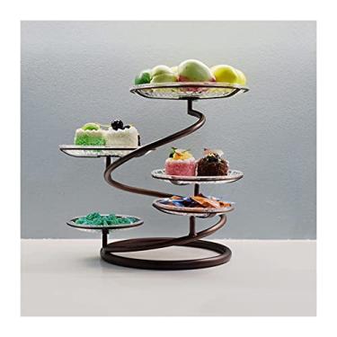 Imagem de Suporte de bolo criativo suporte de bolo suporte de confeitaria multicamadas suporte de exibição de cupcake mesa de sobremesa de casamento bandeja de chá da tarde bandeja de bolo suporte de exibição