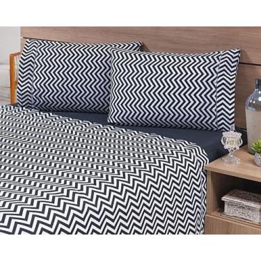 Imagem de Jogo Lençol 4 Peças Queen 1,98Mx1,58Mx35Cm 100% Algodão 180 - Mtr Enxo