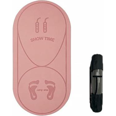 Imagem de Tapete de corda para pular com amortecimento de exercícios, mudo, tapete de ioga, isolamento sonoro e absorção de choque, placa de alta densidade com bolsa de armazenamento