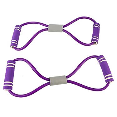 Imagem de Expansor de peito com 8 cordas de tração em formato de ioga, equipamento de fitness, faixa de resistência para treinamento muscular, exercícios de força, casa, academia, treino, (Corda de tensão