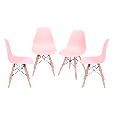 Imagem de Kit 4 Cadeira DKR Base Madeira (Salmão)