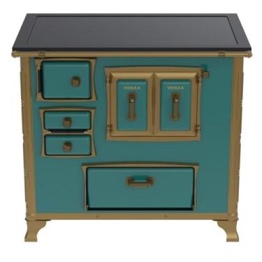 Imagem de Fogão a Lenha GII N 2 Renaissance Premium Turquesa Saida Direita