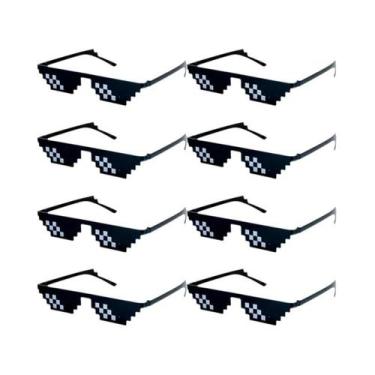 Imagem de Óculos De Sol Mosaico Pretos 4/8 Peças Retrô Anos 70 90 Festa Disco Le