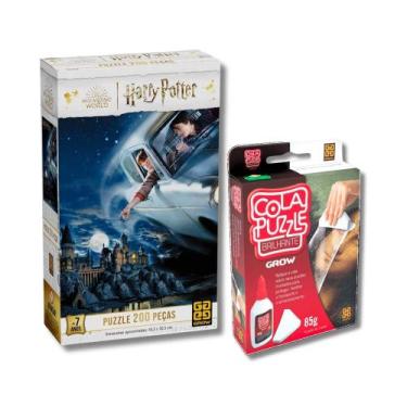 Imagem de COMP Kit Quebra-Cabeça Harry Potter 200 Peças Grow + Cola Brilhante pa