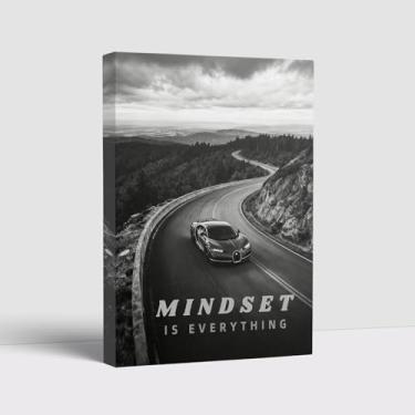 Imagem de Luxey Aura Mindset is Everything Arte de parede de carro citações motivacionais impressões de arte de parede em tela inspiradoras decoração de parede para quarto, escritório, decoração de casa