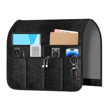 Imagem de Meeall Suporte de poltrona e controle remoto para sofá e poltrona reclinável | Organizador de apoio de braço antiderrapante com 6 bolsos para controle remoto de TV, telefone, tablet, revista e mais