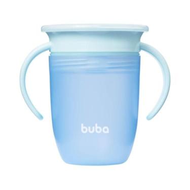 Imagem de Copo Infantil De Treinamento 360 Antivazamento Com Alça 210 ml Azul Bu