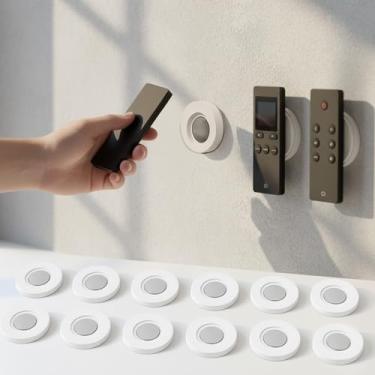 Imagem de Suporte de controle remoto, conjunto de 40 peças, adesivo compacto para sala de estar e controle remoto de TV, branco