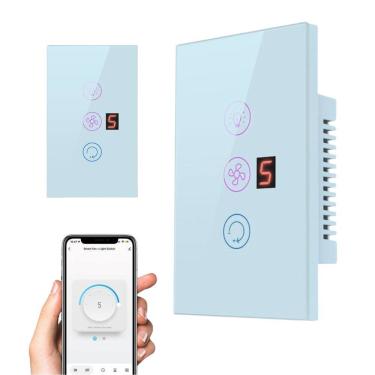 Imagem de Painel de Interruptor Inteligente COIBEU para Ventilador Função Wifi 2.4ghz Touch App Tuya