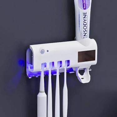 Imagem de Esterilizador Escova Dental UV c/ Suporte Creme Pasta Dente - Milemon