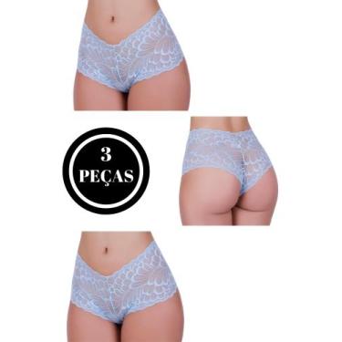 Imagem de Kit 3 Calcinha Caleçon Shortinho de Renda - c1 KIT 3 CALEÇON - TERRA E