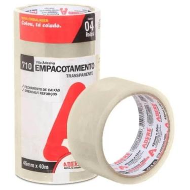 Imagem de Fita Adesiva 45X40 Empacotamento 4Un Transparente Adere