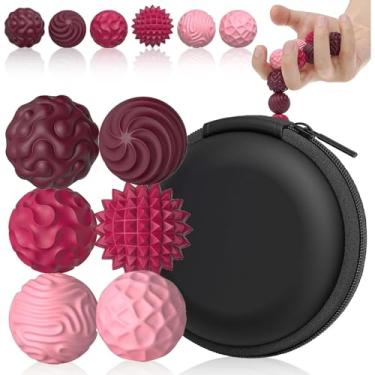 Imagem de Bolas Sensoriais Magnéticas de Silicone – Brinquedo Antiestresse e Calmante para Crianças e Adultos, Ideal para Autismo, Alívio Ansiedade (6 peças - vermelho)