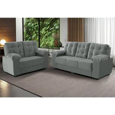 Imagem de Conjunto Sofa 3 e 2 Lugares Veludo Lisboa Estofados Parana