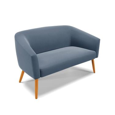 Imagem de Namoradeira 02 Lugares Suede Castanho Azul Marinho