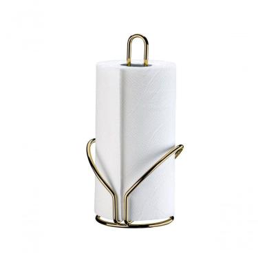 Imagem de Suporte Porta Rolo Papel Toalha Bancada Mesa Dourado Future