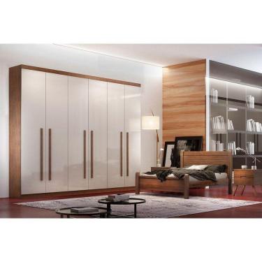 Imagem de Guarda Roupa Casal 6 Portas E 4 Gavetas Bahia Naturale-Off White - Rufato