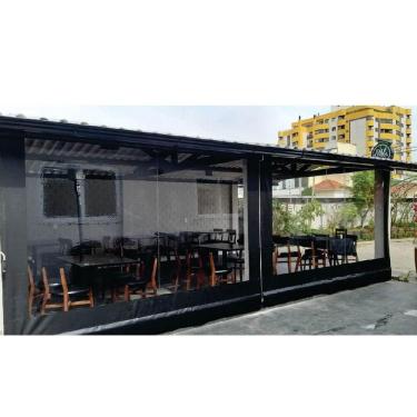 Imagem de Toldo Cortina Preto C/ Visor - 2,10m X 2,80m - Kit Completo