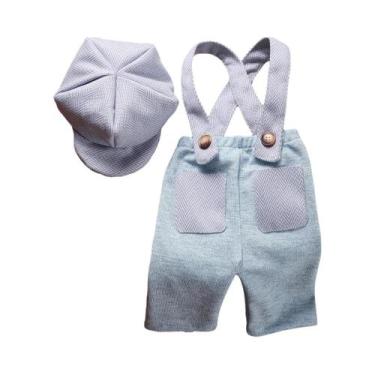Imagem de Conjunto De Macacão Elegante Para Bebê Menino Com Calça De Suspensório