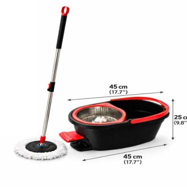 Imagem de Balde mop turbo com pedal giratorio cesto duplo inox twist - Yeet