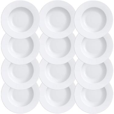 Imagem de 12 Pratos Raso Tramontina Maria Augusta Em Porcelana Branca 28 Cm 96010001