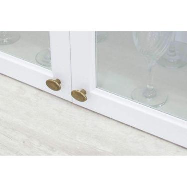 Imagem de Armário Aéreo p/ Cozinha Americana 3 Portas de Vidro (2 c/ Vidro) 120cm Branco - Henn