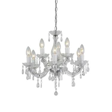 Imagem de Lustre Treviso Maria Tereza Transparente 9 Braços E14 Llum