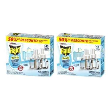 Imagem de 2 Caixa 4 Refil Repelente de Mosquitos Raid Family 32,9ml