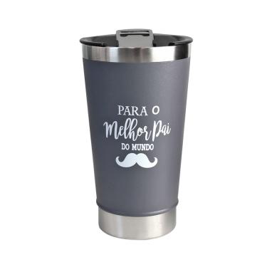 Imagem de Copo Térmico De Inox Com Tampa e Abridor 510ml "Frases Pai"