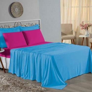 Imagem de Jogo De Cama King Nobre 4 Peças Lençol Com Elástico De 30cm De Altura 