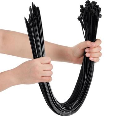 Imagem de Laços de zíper Nuanchu Heavy Duty Cable, 100 unidades (90 cm), pretas