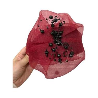 Imagem de Tiara Feminina Retrô Francesa Estilo Meio Chapéu Para Jantares E Event