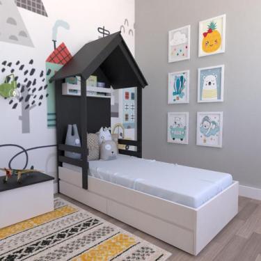Imagem de Cama Infantil Lara com Gavetas 157cm X 153cm - Bramov Móveis