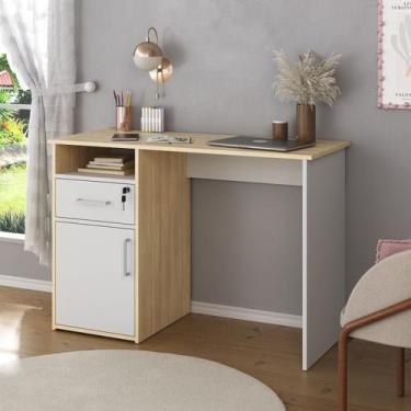 Imagem de Escrivaninha Mesa Escritório Compacta Para Home Office Com Com Chave E