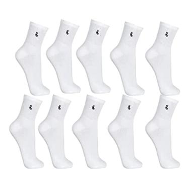Imagem de Kit com 10 Meias Sport, Lupo, Adulto Unissex, Branco, 41 - 44