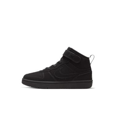 Imagem de Nike Tênis esportivo masculino Court Borough Mid 2 de couro, Nobuck/preto/preto, 12 Little Kid