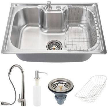 Imagem de cuba para cozinha com acessórios carajás e Torneira para cozinha Gourm