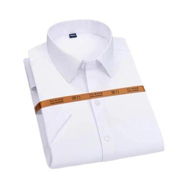 Imagem de Camisa Masculina Slim Fit De Manga Curta, Cor Sólida, Sem Necessidade 