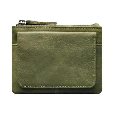 Imagem de Carteira De Couro Slim RFID Para Homens, Pequeno Porta-Cartões De Créd